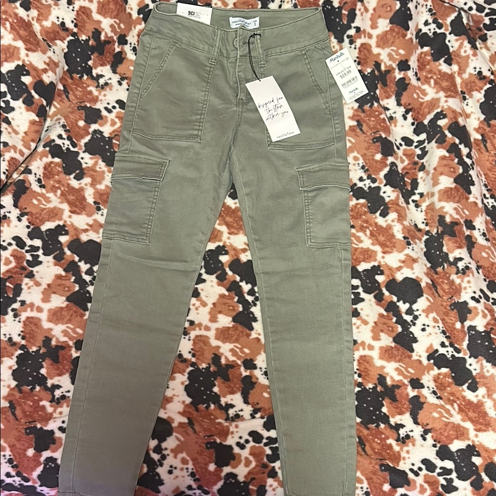 Green Skinny Cargo Jeans